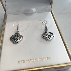 Sterling silver Celtic knot drop earrings